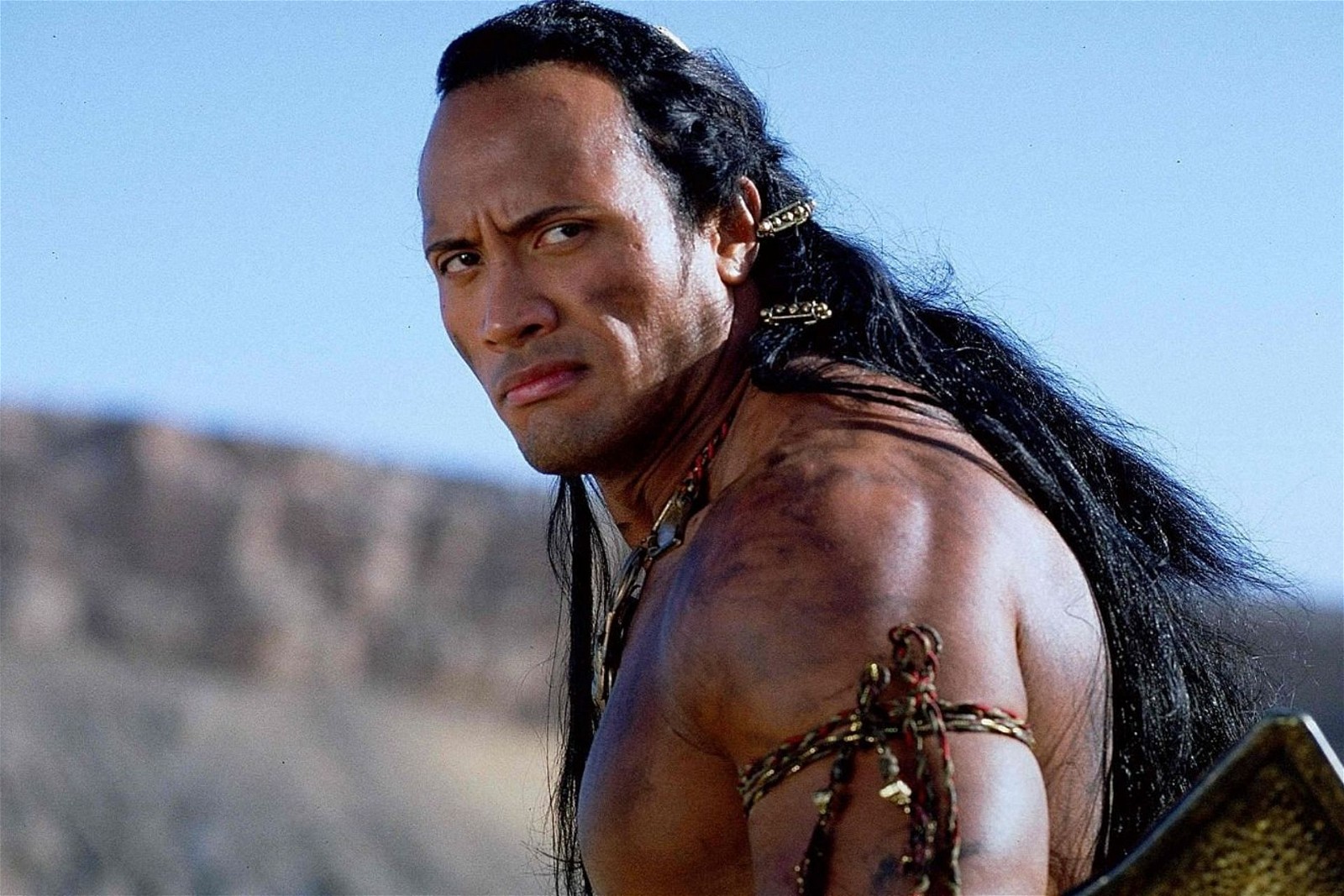 Dwayne Johnson in a scene from The Scorpion King