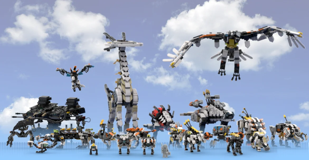 The Horizon: Zero Dawn LEGO set included over 1200 pieces.