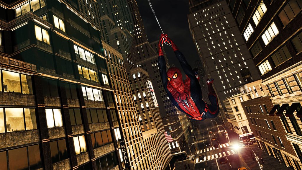 Garfield swinging in a still from TASM.