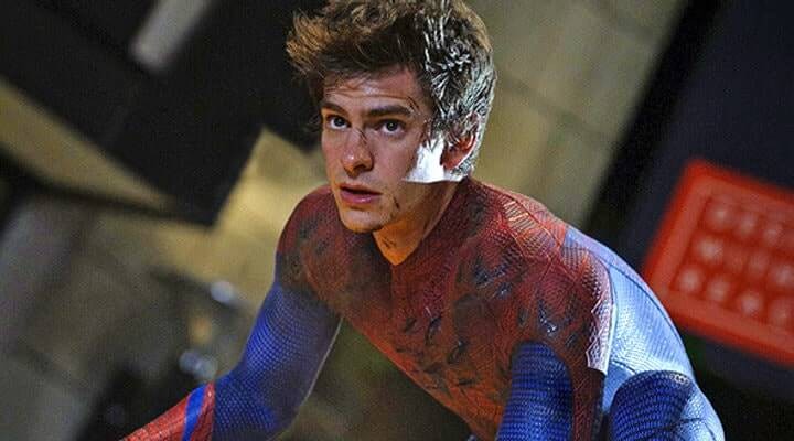 Andrew Garfield as Peter Parker in his superhero film series.