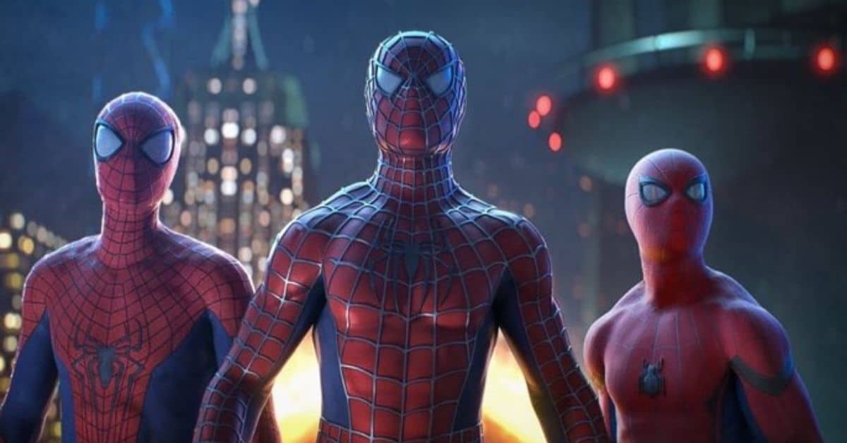 Tobey Maguire, Tom Holland, and Andrew Garfield assemble in the suits in Spider-Man: No Way Home