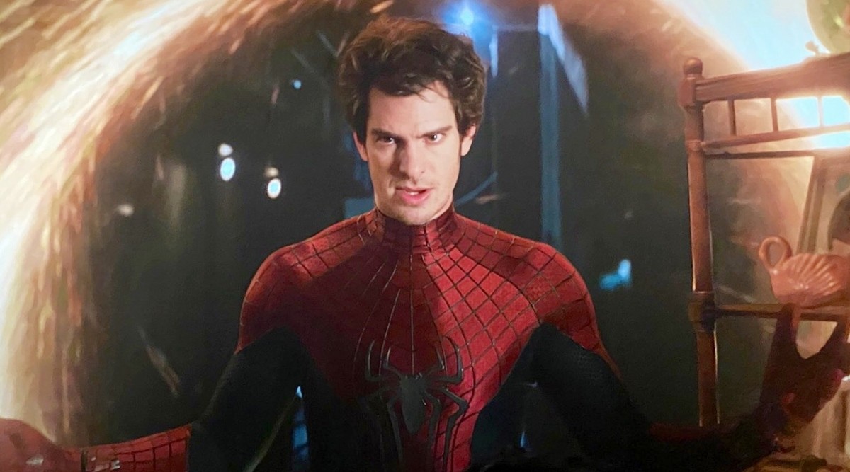 Andrew Garfield enters through a portal in Spider-Man: No Way Home