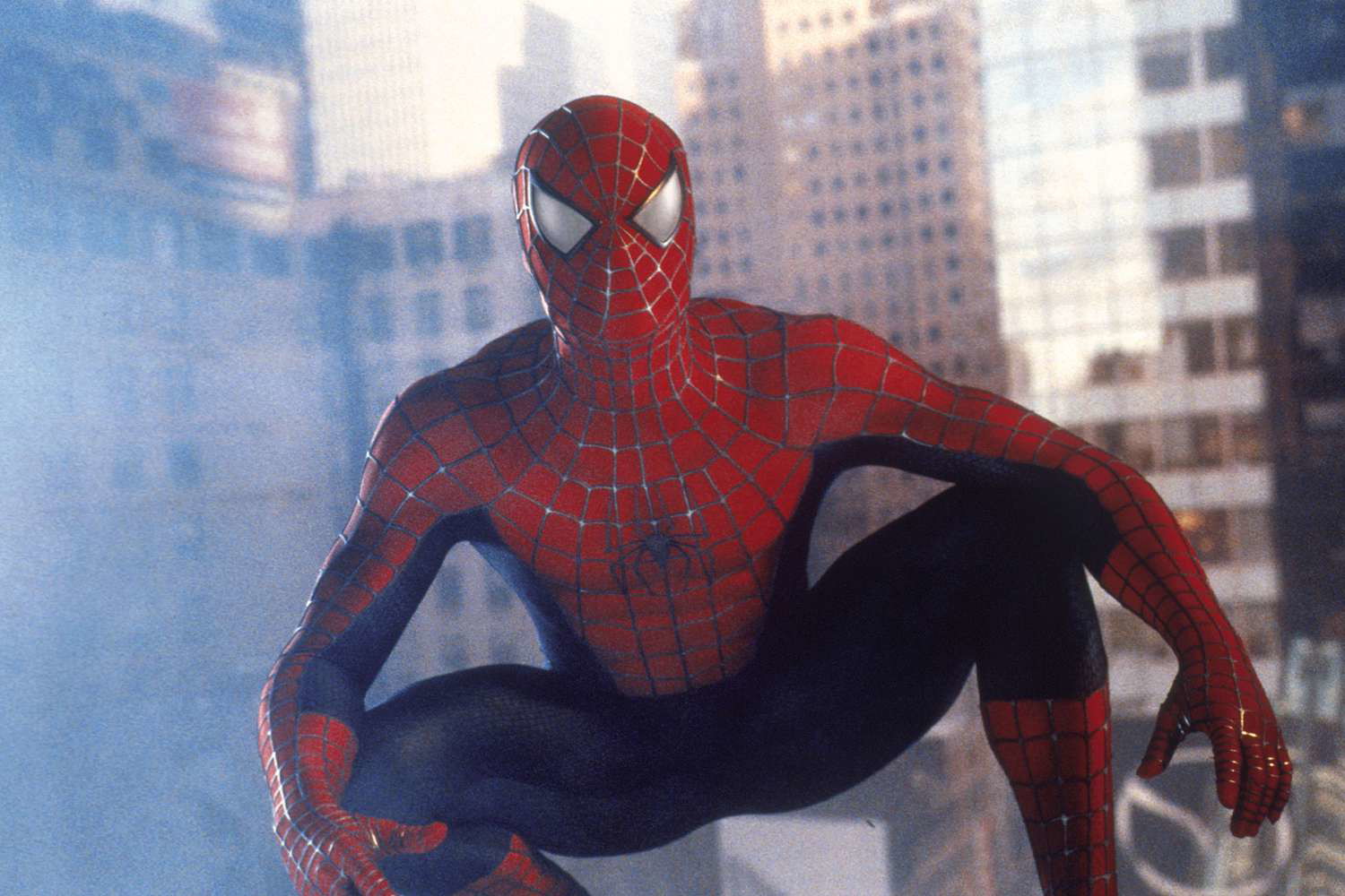 A still showcasing Tobey Maguire's Spider-Man suit