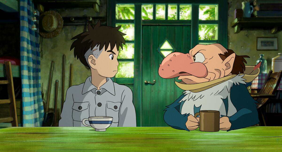 Mahito in a scene in from Hayao Miyazaki's The Boy and the Heron