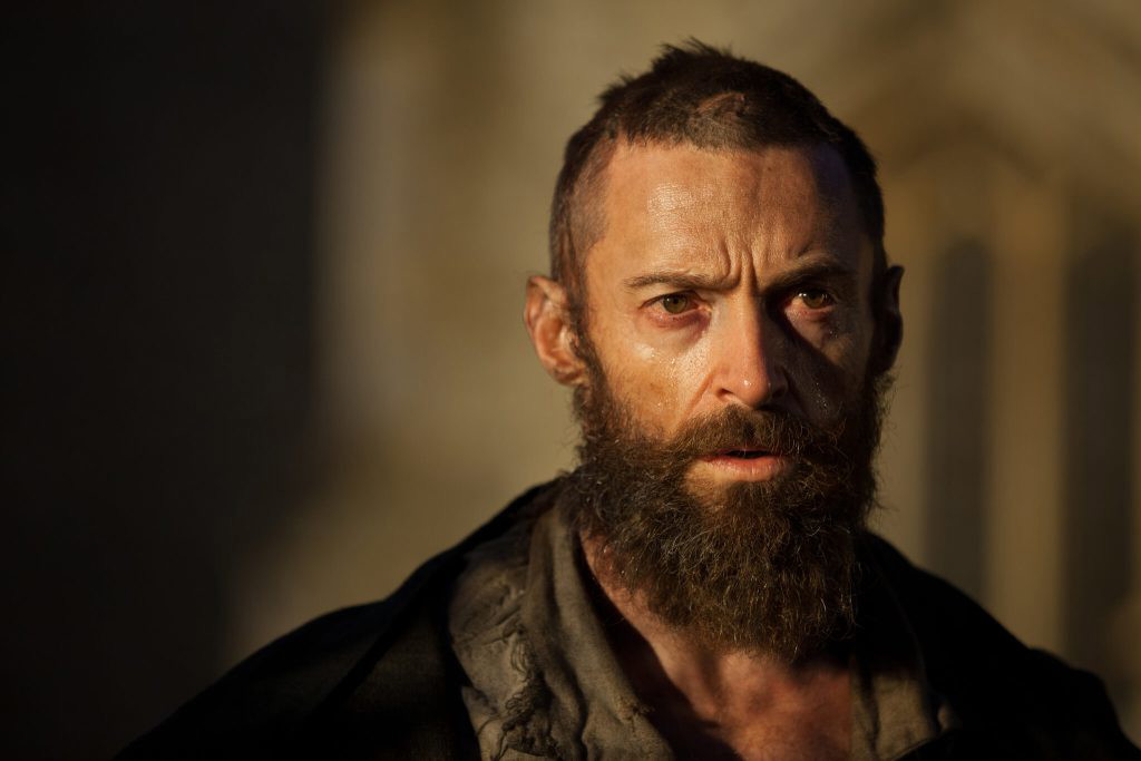 Jackman as Jean Valjean in the film.