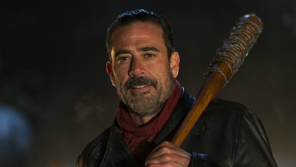 Jeffrey Dean Morgan with his iconic bat Lucille