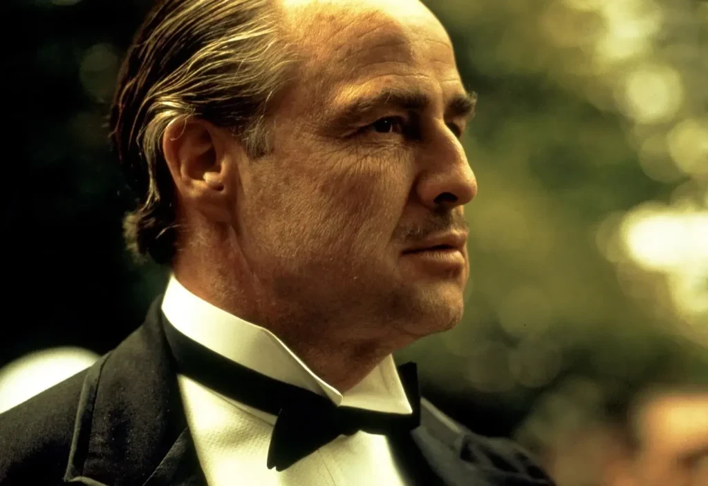 Brando as Vito Corleone in the film.