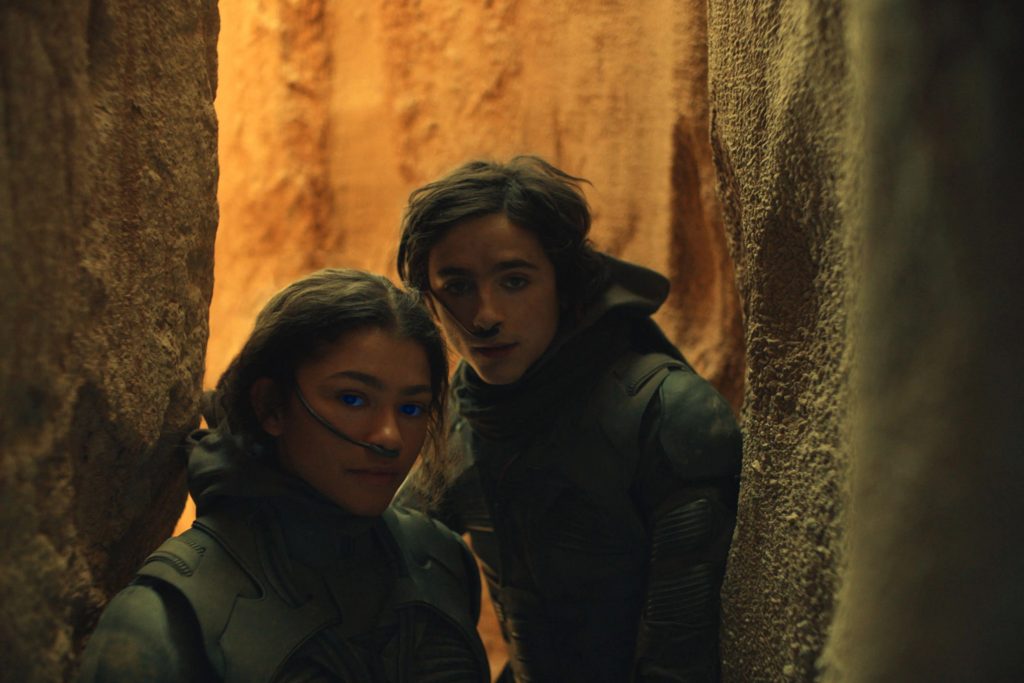 Timothée Chalamet and Zendaya in Dune: Part Two (2023) [Credit: Warner Bros. Pictures]