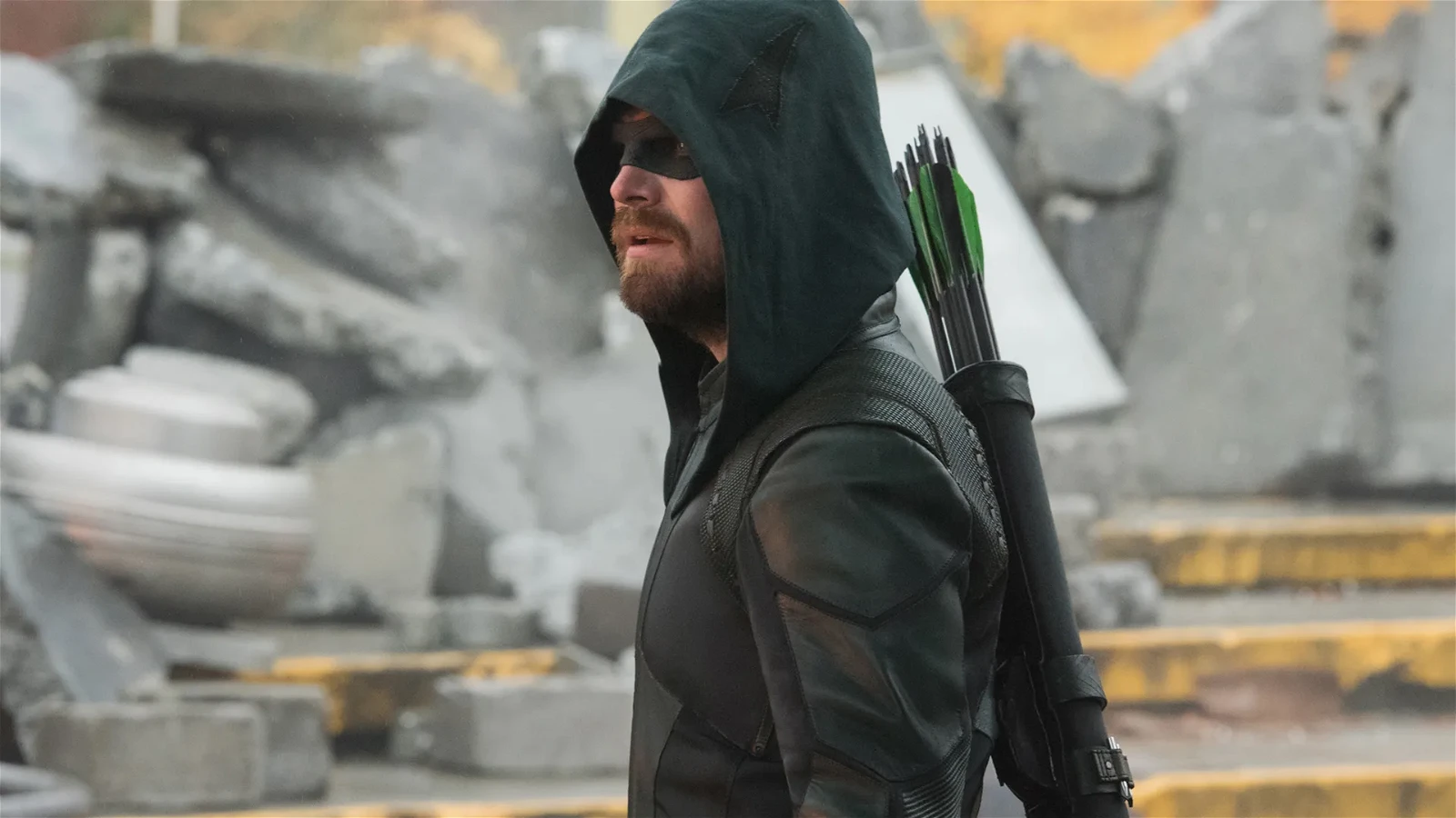 Stephen Amell dons the Green Arrow suit in Arrow