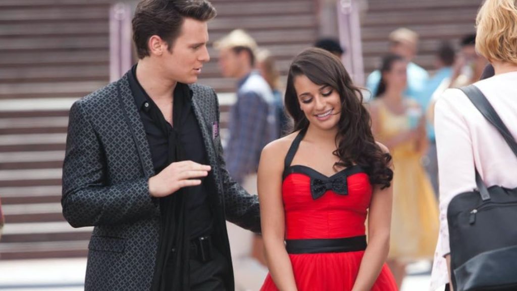 Lea Michele and Jonathan Groff in Glee (2009)