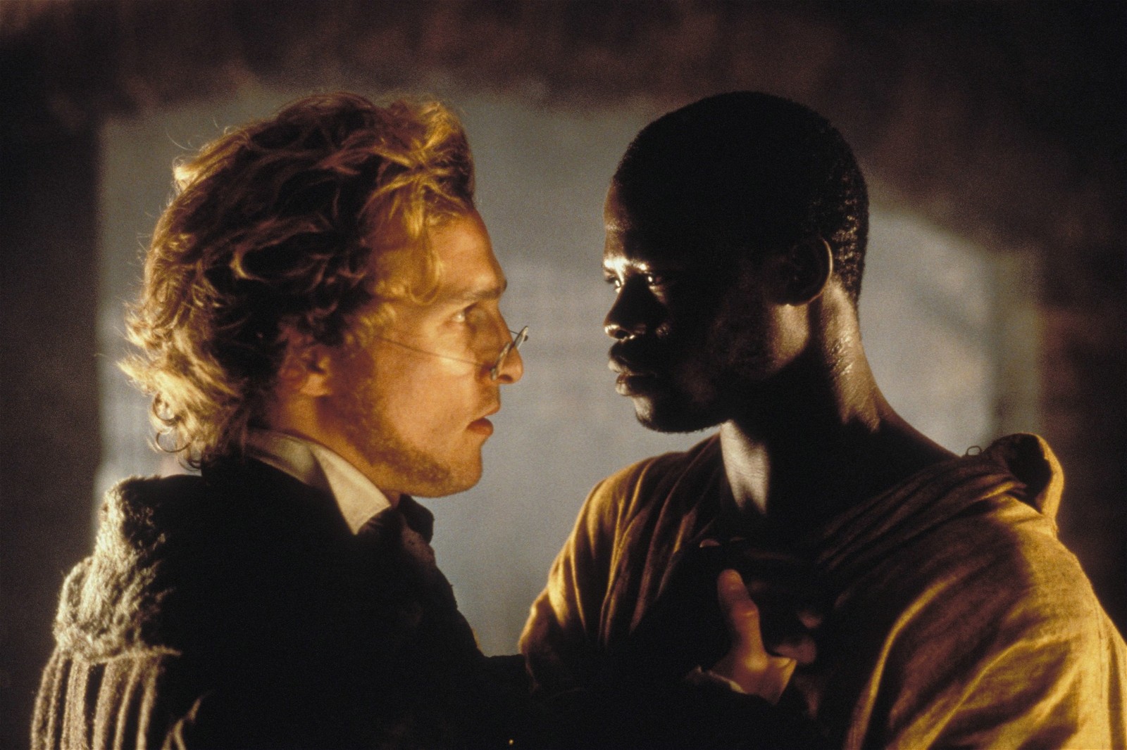 Matthew McConaughey and Djimon Hounsou in Amistad [Credit DreamWorks Pictures]