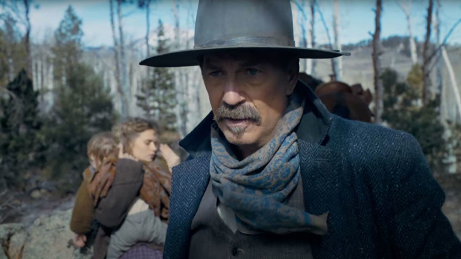Kevin Costner in a shot from Horizon: An American Saga trailer