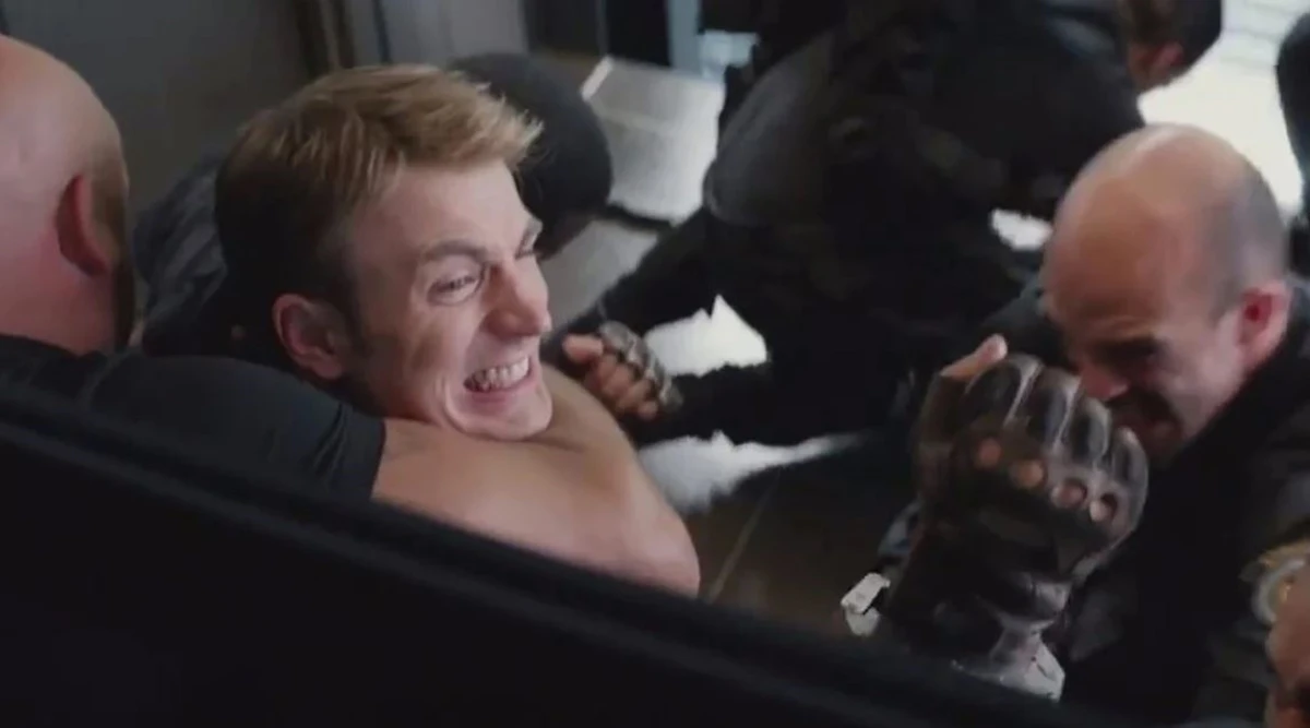 A still from the elevator fight scene on Captain America: The Winter Soldier | Marvel Entertainment