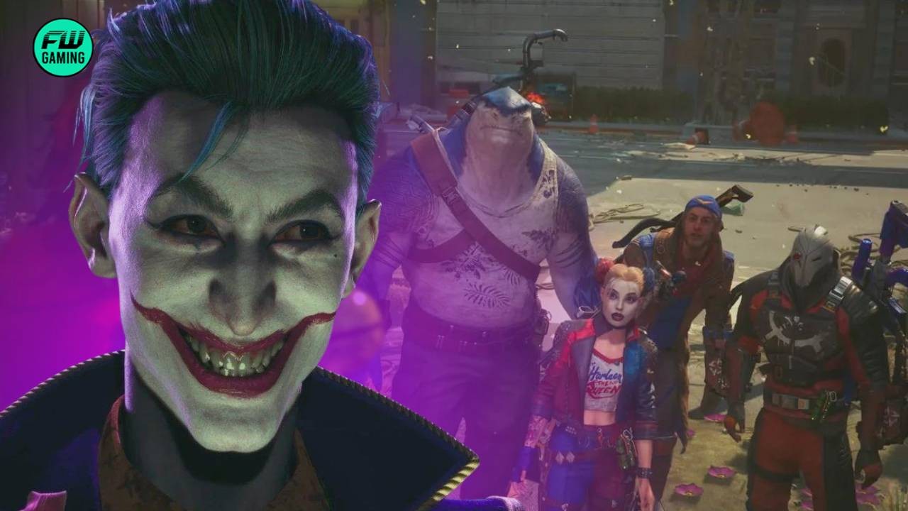 suicide squad kill the justice league Joker, Harley Quinn, King Shark, Captain Boomerang and Deadshot
