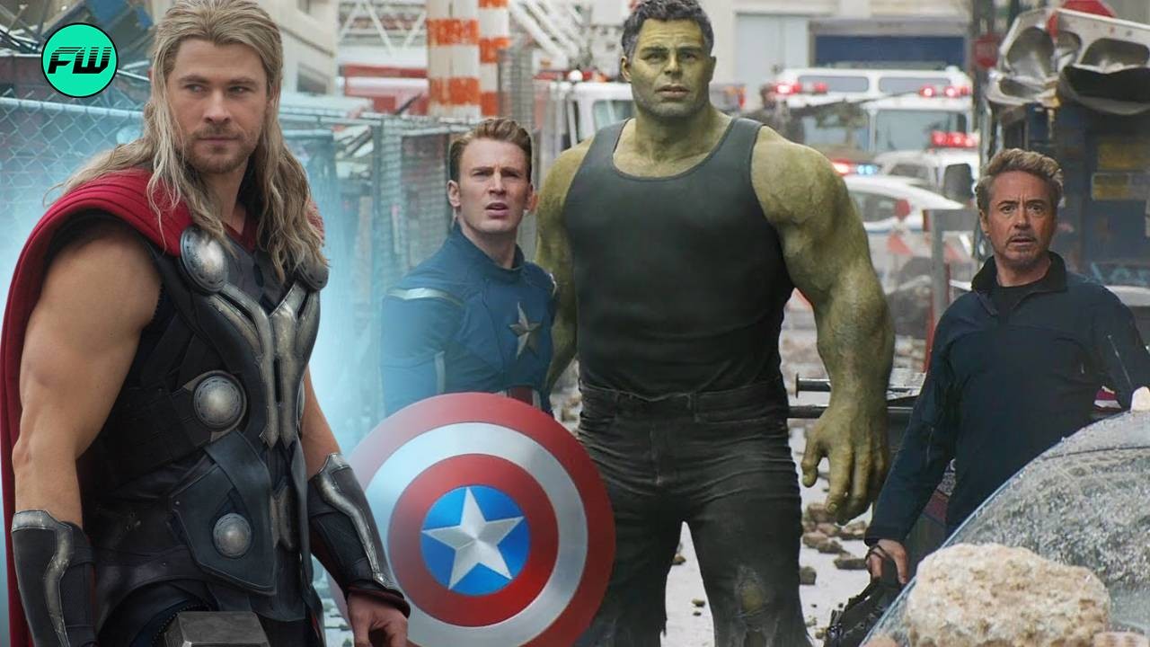 Chris Hemsworth Thor, Chris Evans Captain America, Mark Ruffalow Hulk and Robert Downey Jr. Ironman