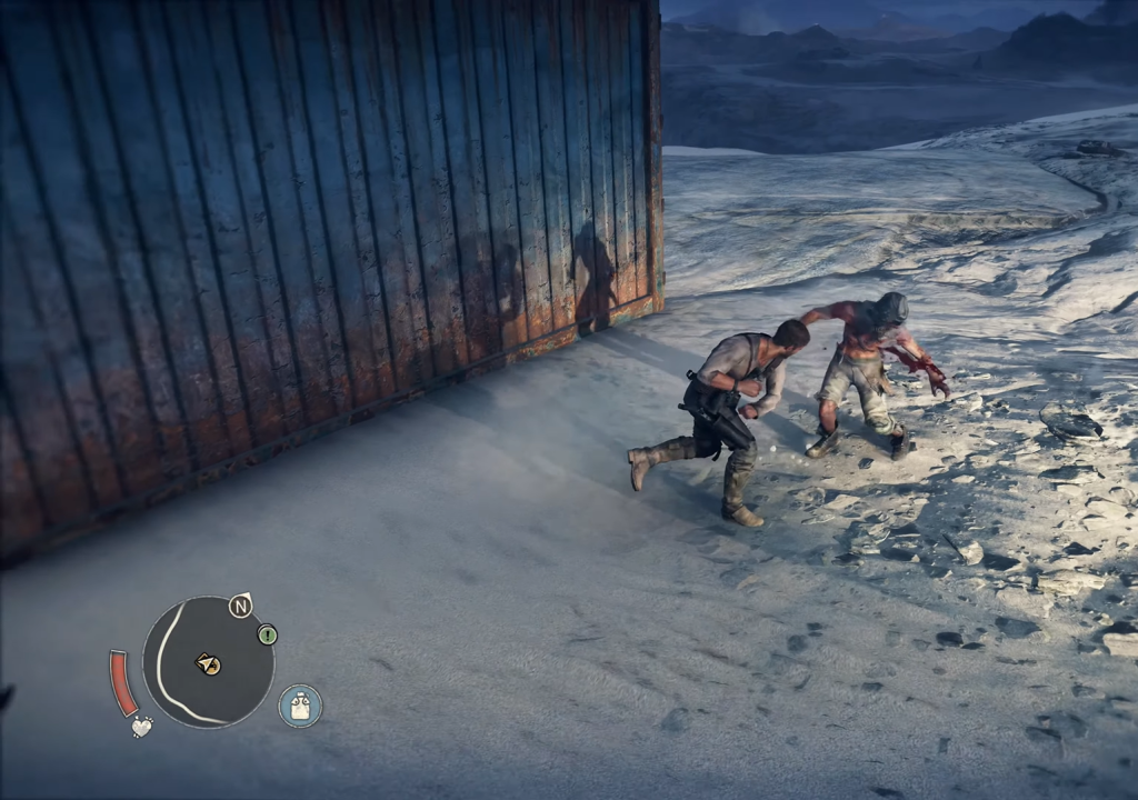 Several environmental hazards can be seen in the Mad Max gameplay.