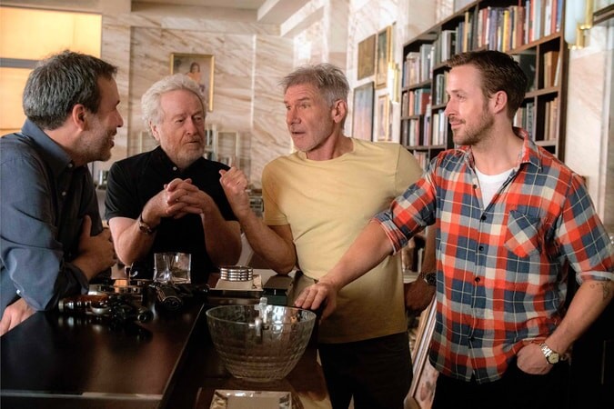 Harrison Ford, Ridley Scott, Ryan Gosling, and Denis Villeneuve