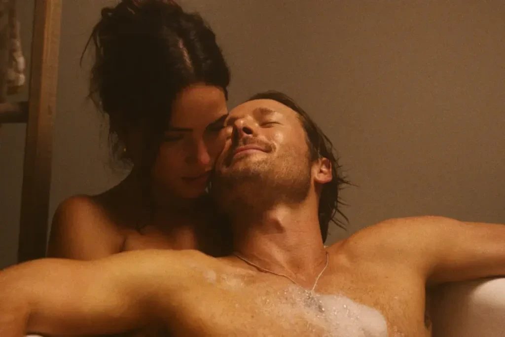 A still from the bathtub scene in the movie. | Credit: Netflix.
