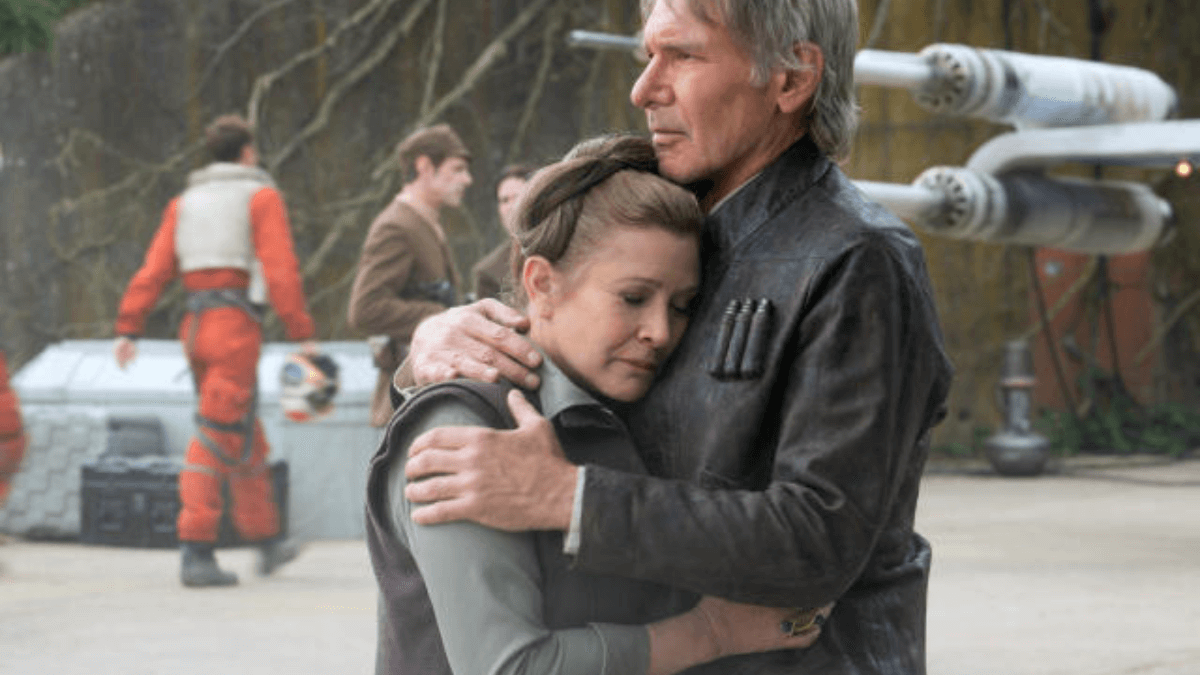 Harrison Ford and Carrie Fisher in a still from Star Wars: Episode VII - The Force Awakens | Lucasfilm Ltd.