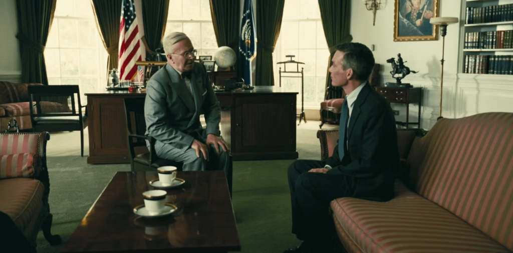 The scene involving Robert and Truman's meeting in the movie. | Credit: Universal Pictures.