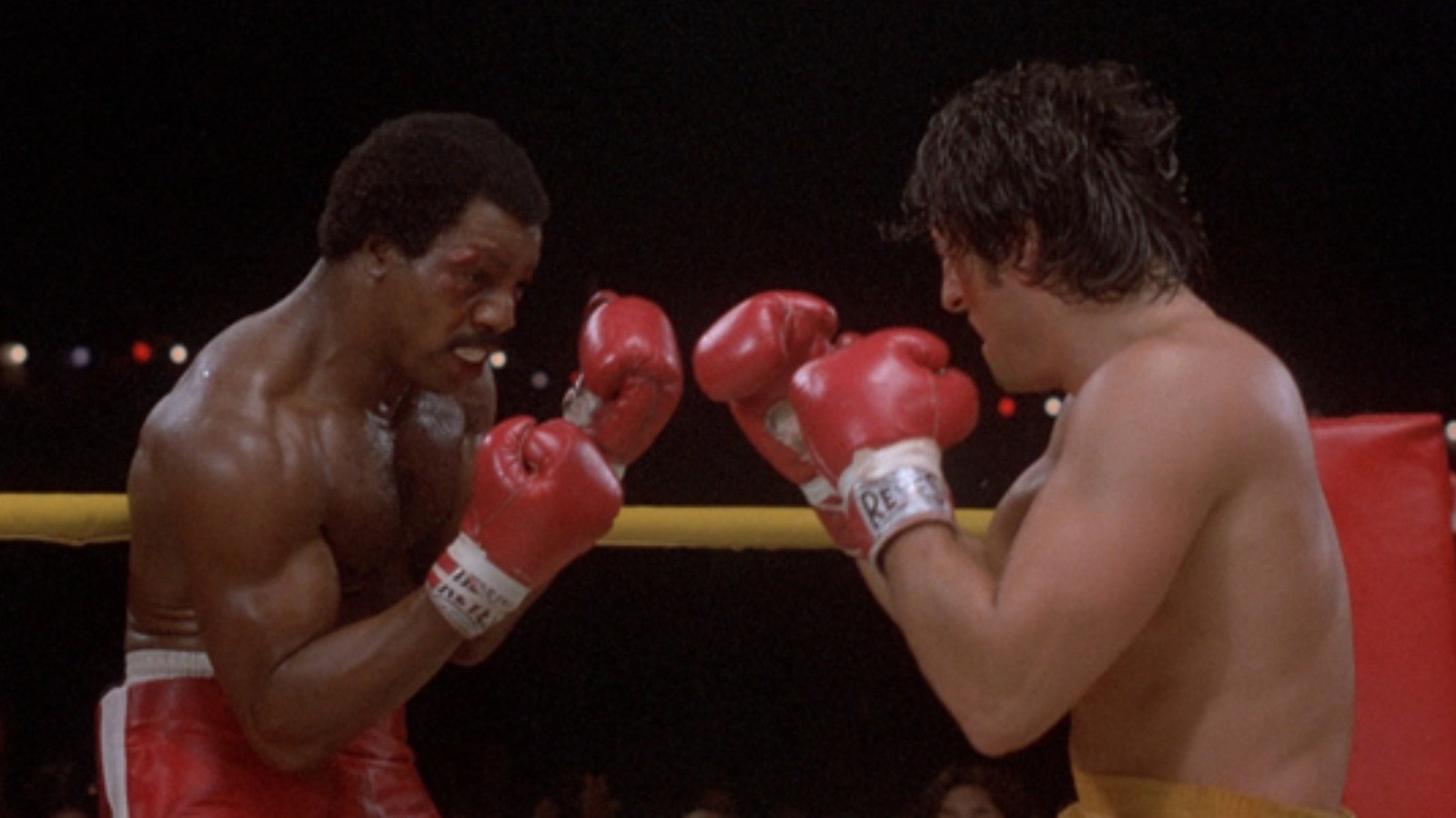 Sylvester Stallone and Carl Weathers in Rocky II | United Artists