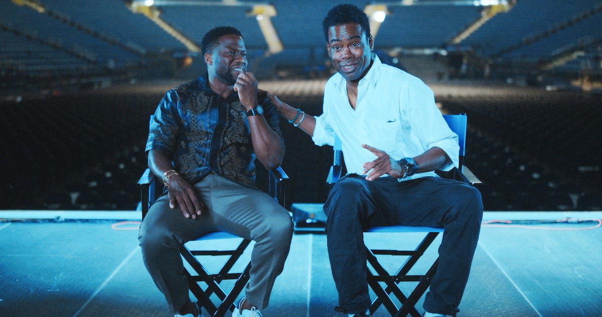 Kevin Hart and Chris Rock in their Netflxi standup documenatry Kevin Hart & Chris Rock: Headliners Only.