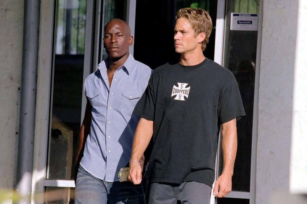 Walker and Tyrese Gibson in 2 Fast 2 Furious. | Credit: Universal Pictures.