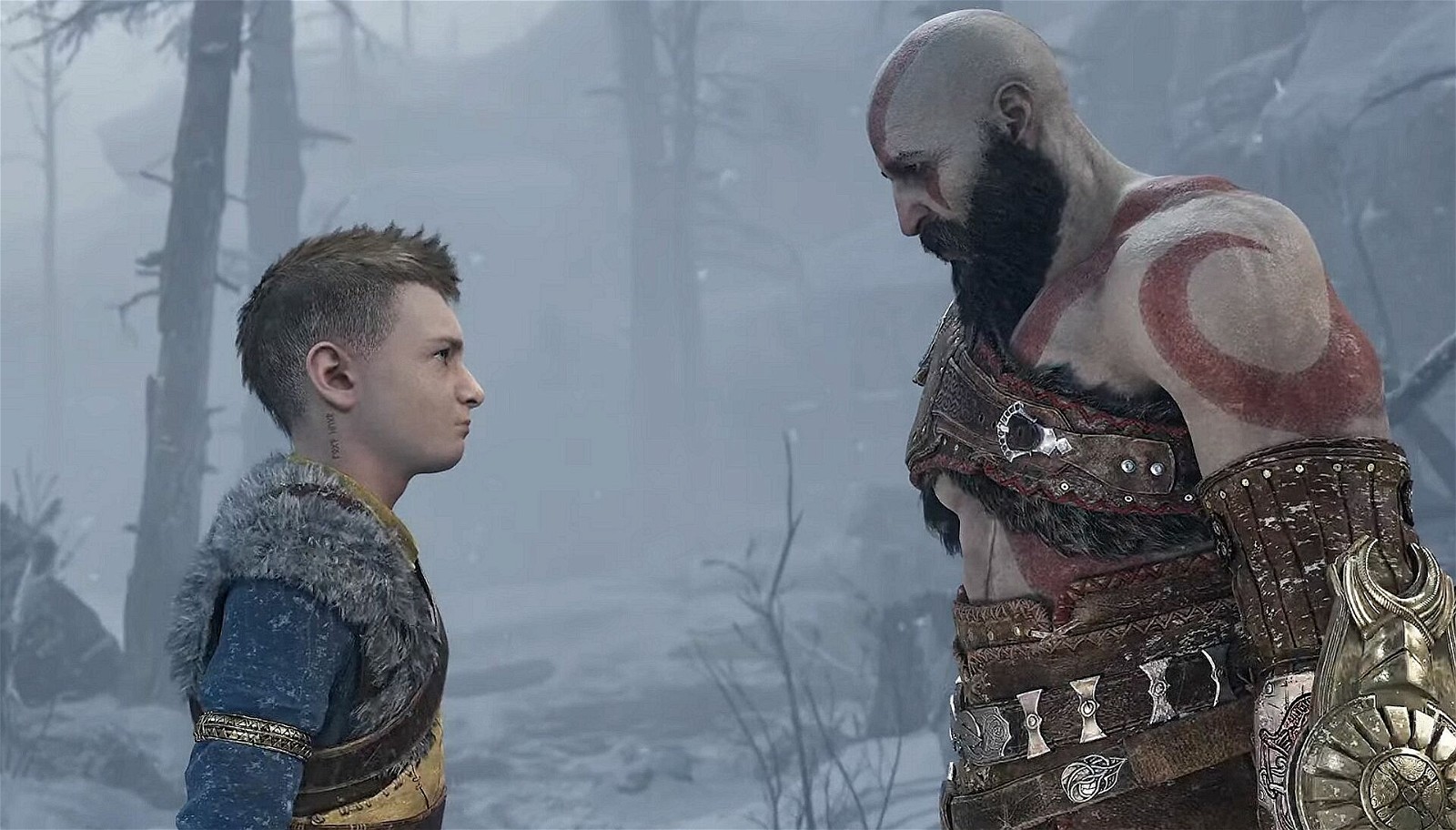 Atreus with his father in God of War Ragnarok
