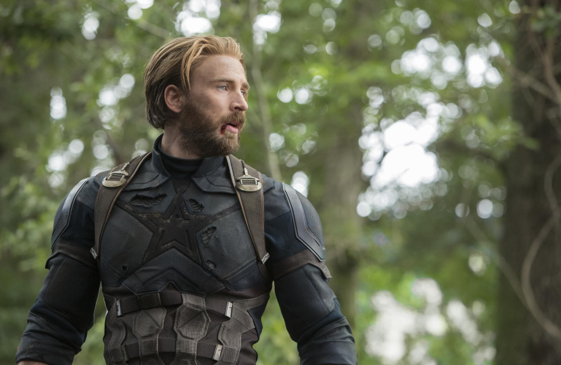 Chris Evans as Captain America in Inifinity War