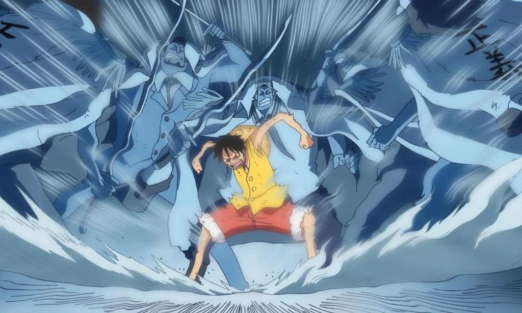 Luffy using Conqueror's Haki in One Piece by Eiichiro Oda