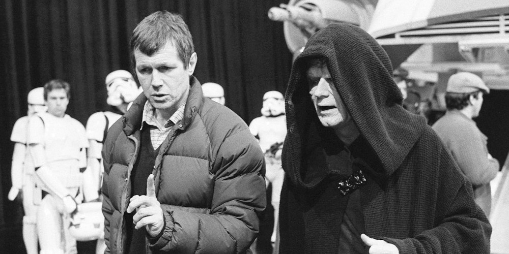 Richard Marquand in a BTS still from Return of the Jedi.