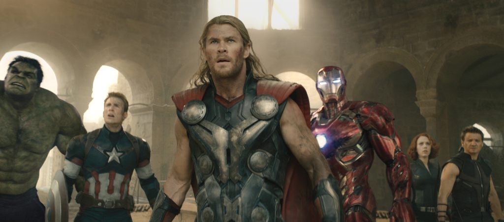 Marvel's Avengers: Age Of Ultron..L to R: Hulk (Mark Ruffalo), Captain America (Chris Evans), Thor (Chris Hemsworth), Iron Man (Robert Downey Jr.), Black Widow (Scarlett Johansson), and Hawkeye (Jeremy Renner)..Ph: Film Frame..©Marvel 2015
