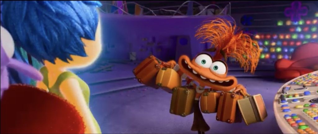 A shot from Inside Out 2 trailer featuring Anxiety | Walt Disney Pictures