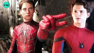 This is how it all started; Picture of Tom Holland Meeting the OG Spiderman Tobey Maguire For the First Time in No Way Home Set