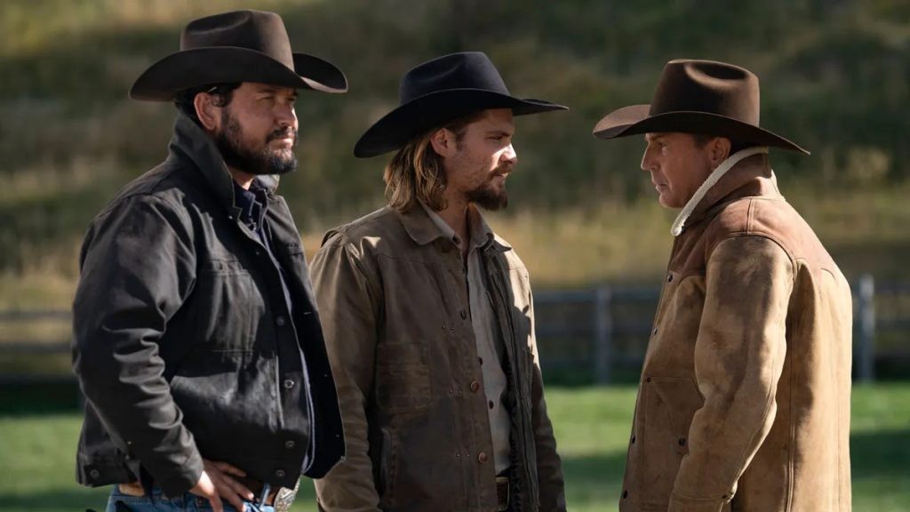 Yellowstone – Cole Hauser, Luke Grimes, and Kevin Costner [Credit Paramount Network]