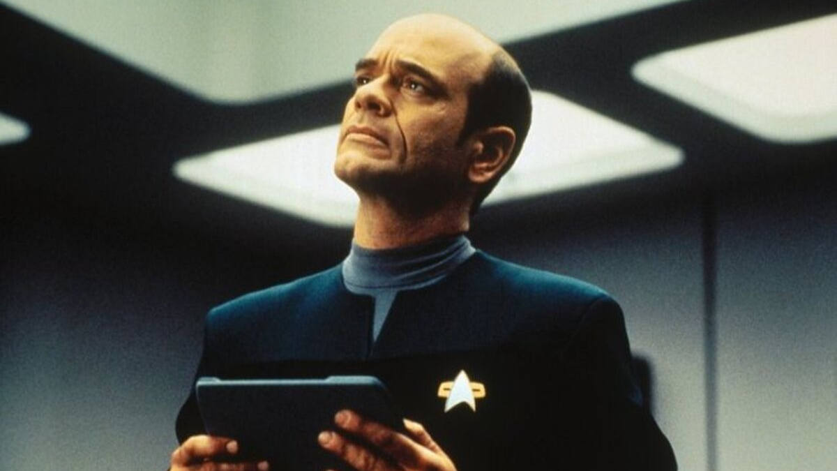 Robert Picardo plays The Doctor in a still from Star Trek: Voyager