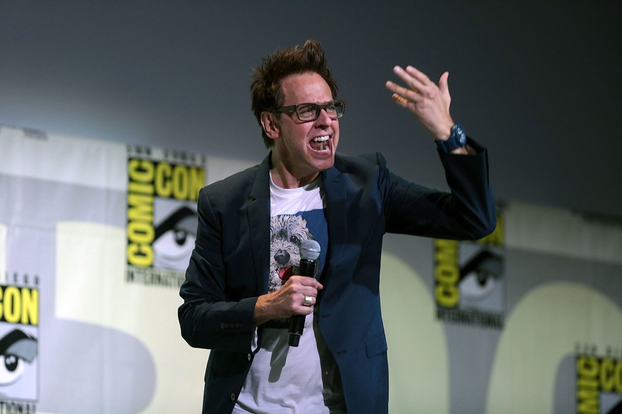James Gunn speaking at the 2016 San Diego Comic Con International, for Guardians of the Galaxy Vol. 2 || Gage Skidmore for WIkimedia Commons