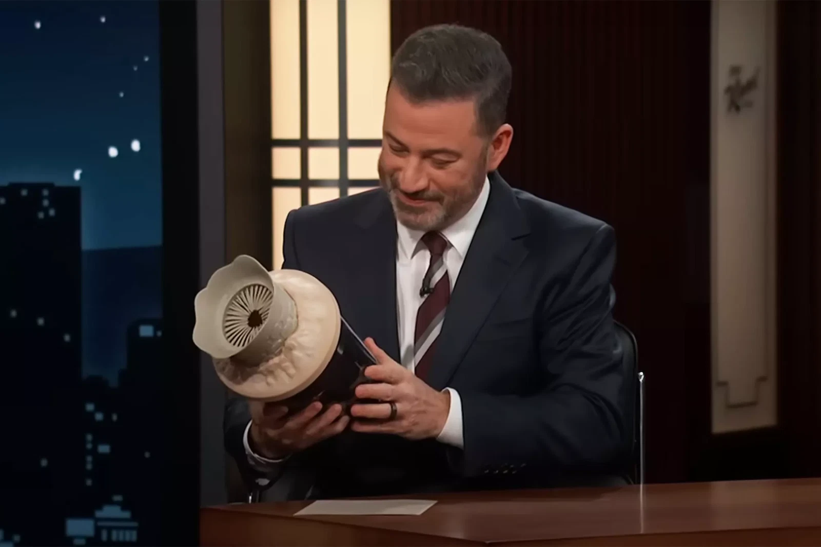 The Dune popcorn bucket as seen on Jimmy Kimmel Live!