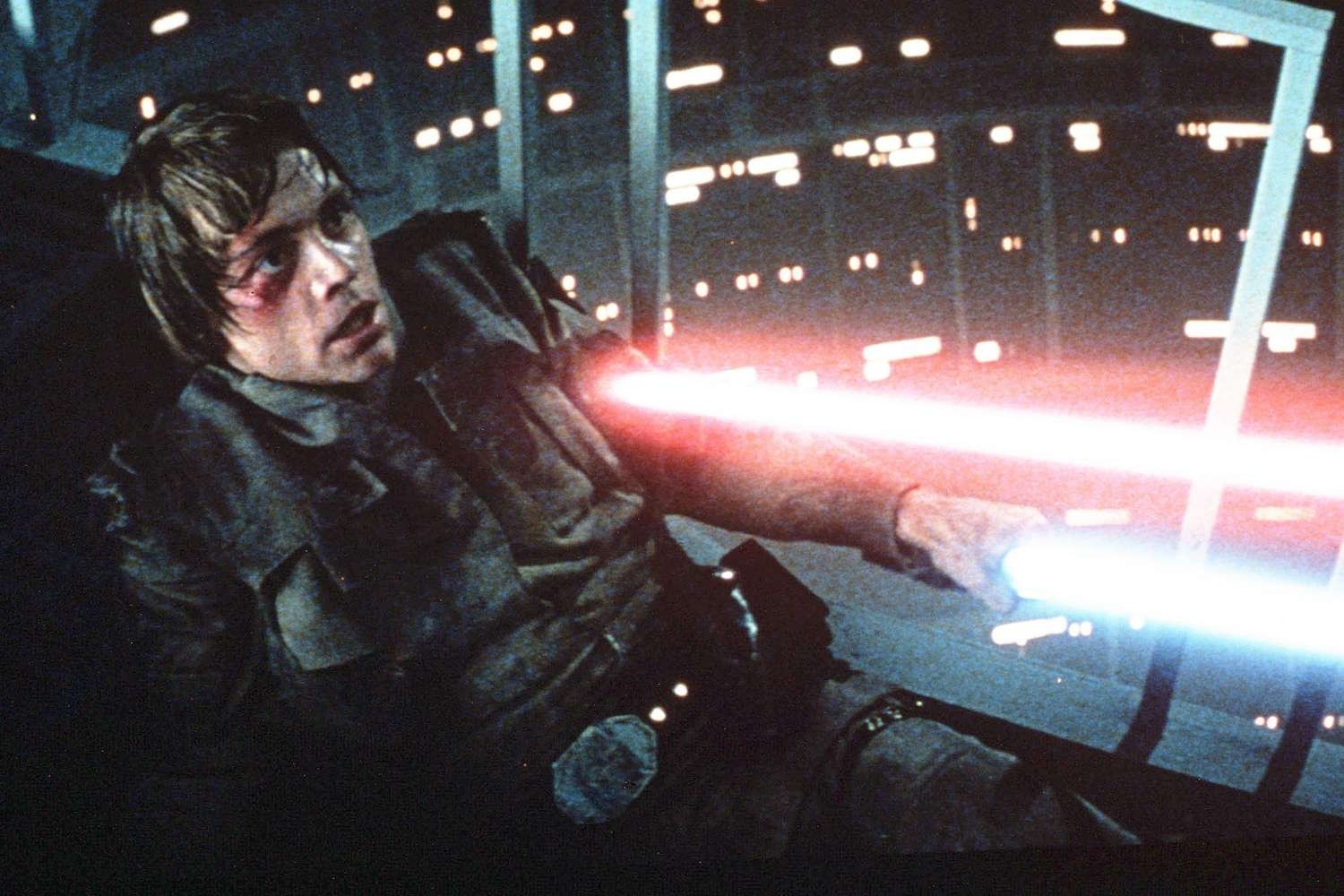 Mark Hamill is attacked by Darth Vader's Lightsaber in Star Wars: The Empire Strikes Back