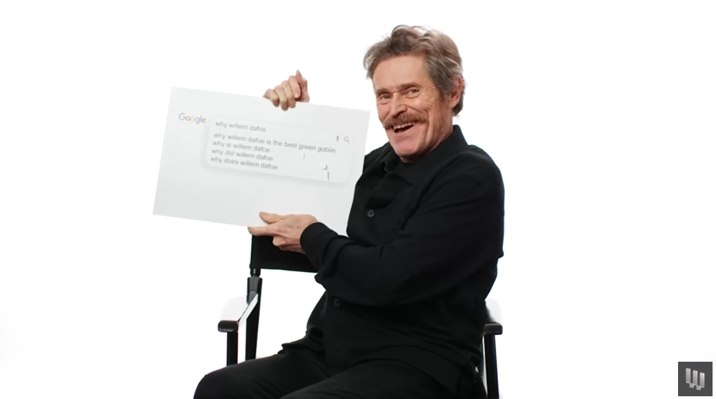 Willem Dafoe was his lively self in the interview