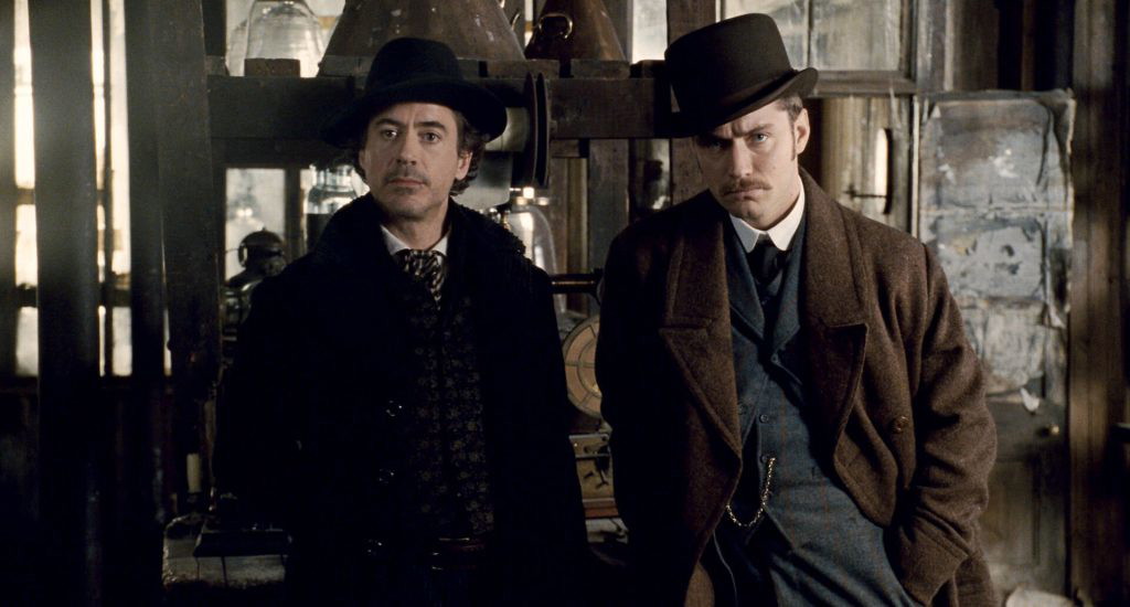 Downey Jr. and Jude Law in a still from the movie. | Credit: Warner Bros. Pictures.