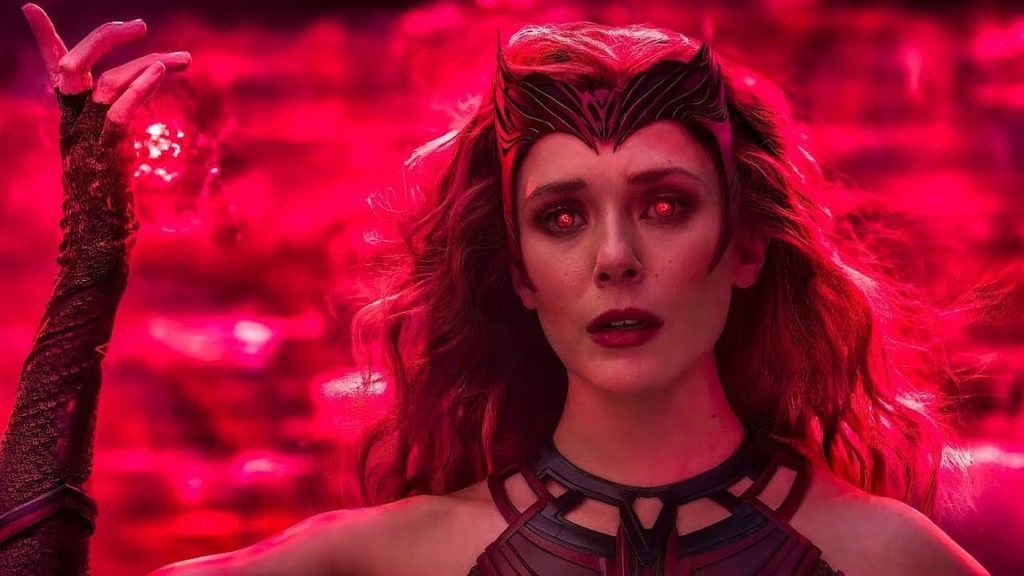 Elizabeth Olsen showcasing her hex magic as the Scarlet Witch in a still from WandaVision