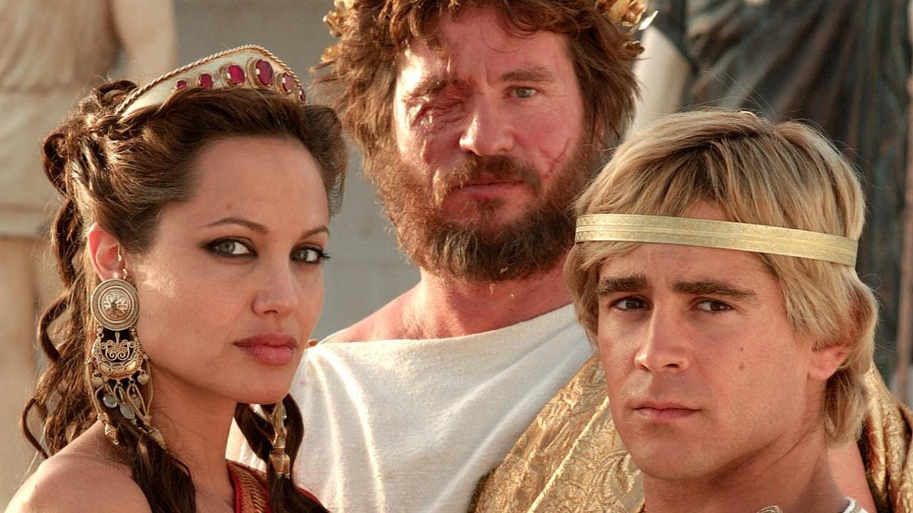 Angelina Jolie, Val Kilmer, and Colin Farrell in Alexander | Warner Bros. Pictures