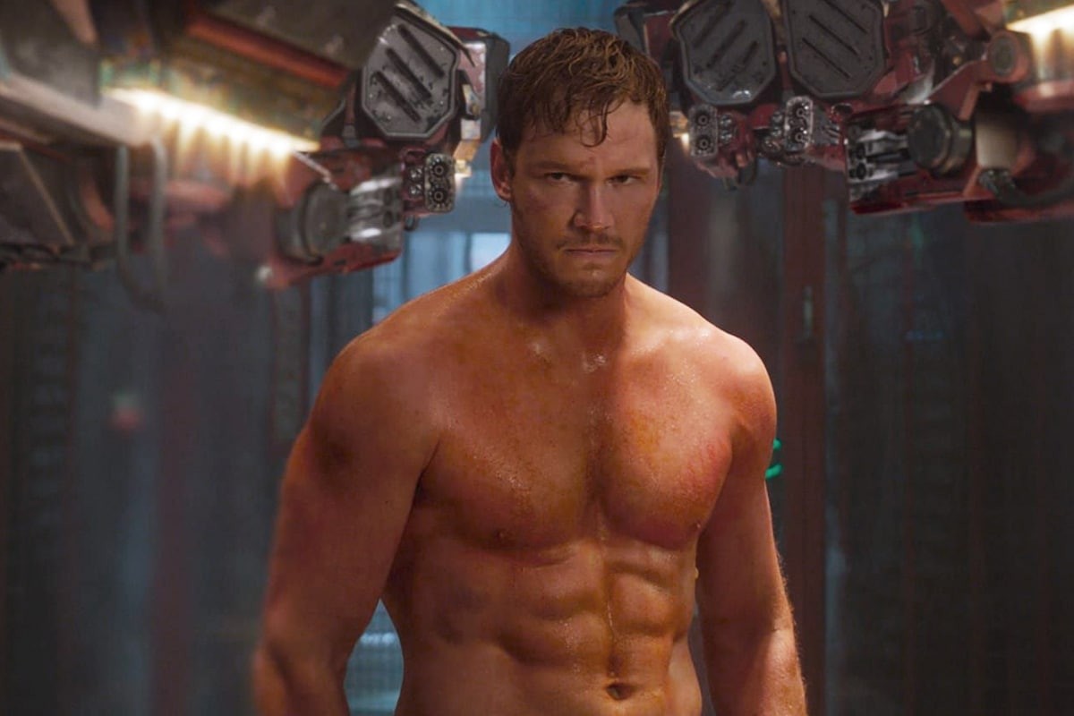 A furious Chris Pratt as Star-Lord in James Gunn's Guardians of the Galaxy