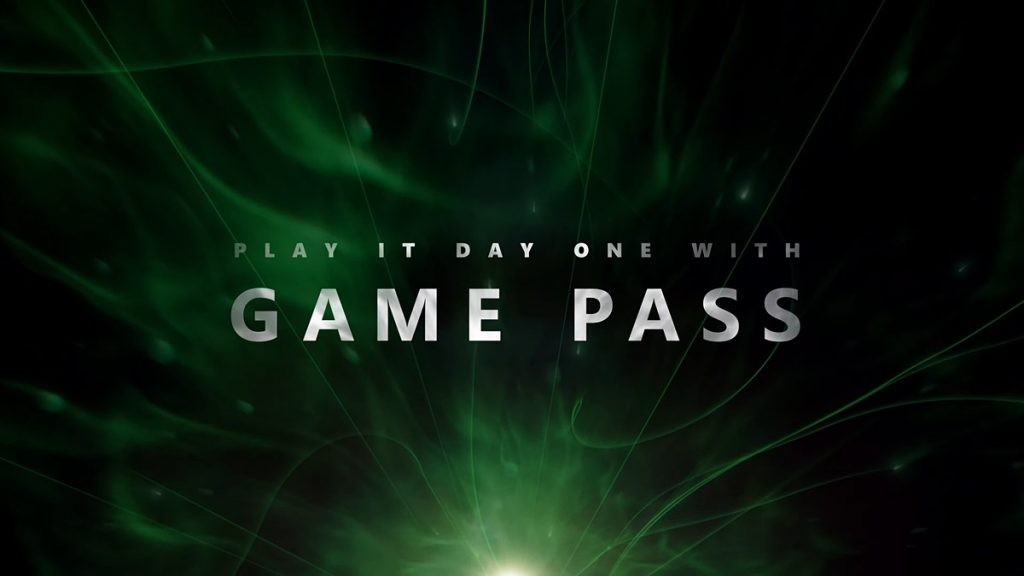 The screen that kept appearing after each trailer in the Xbox Games Showcase 2024, 
 displaying 'Play It Day One With Game Pass.'