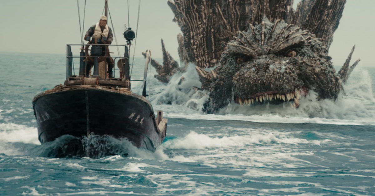 A scene featuring an angry Godzilla from Godzilla Minus One