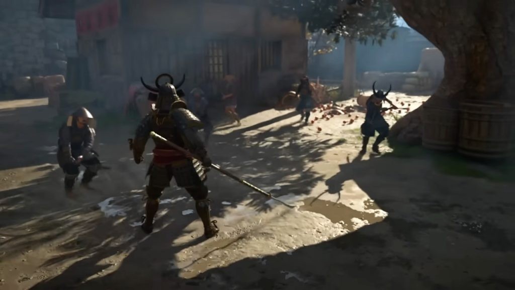 Yasuke stomping the ground to intimidate his enemies in Assassin's Creed Shadows.