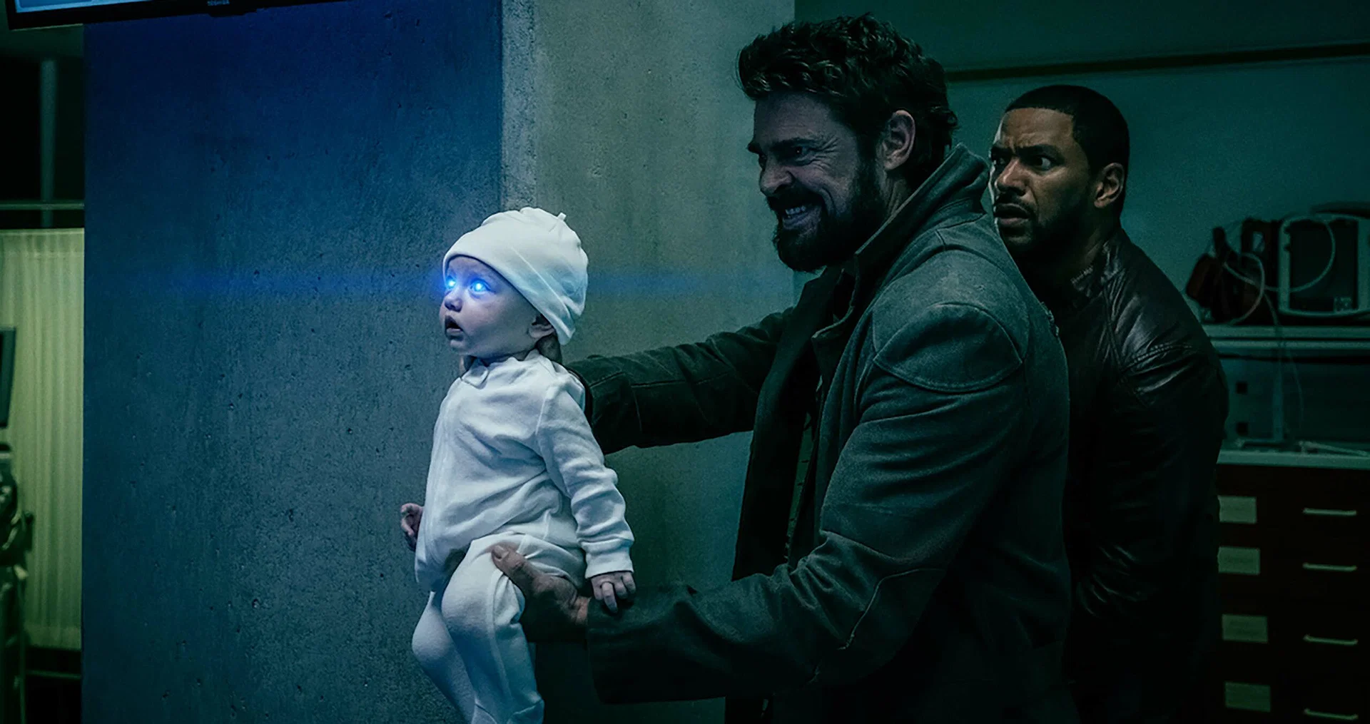 The Boys Season 5 Characters Sorted Into Hogwarts Houses 19 Karl Urban as Billy Butcher holding a baby in The Boys