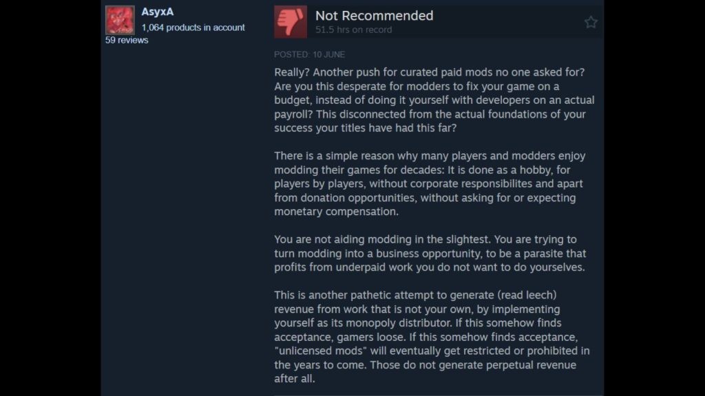 People on Steam seem especially unhappy with Starfield's current state and Bethesda.