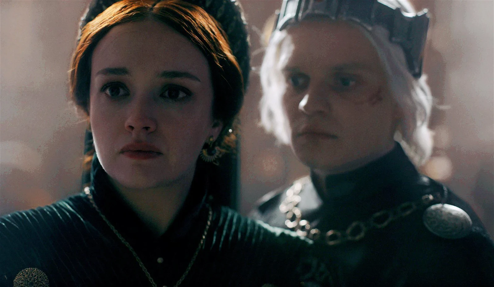 Olivia Cooke and Tom Glynn-Carney in House of the Dragon